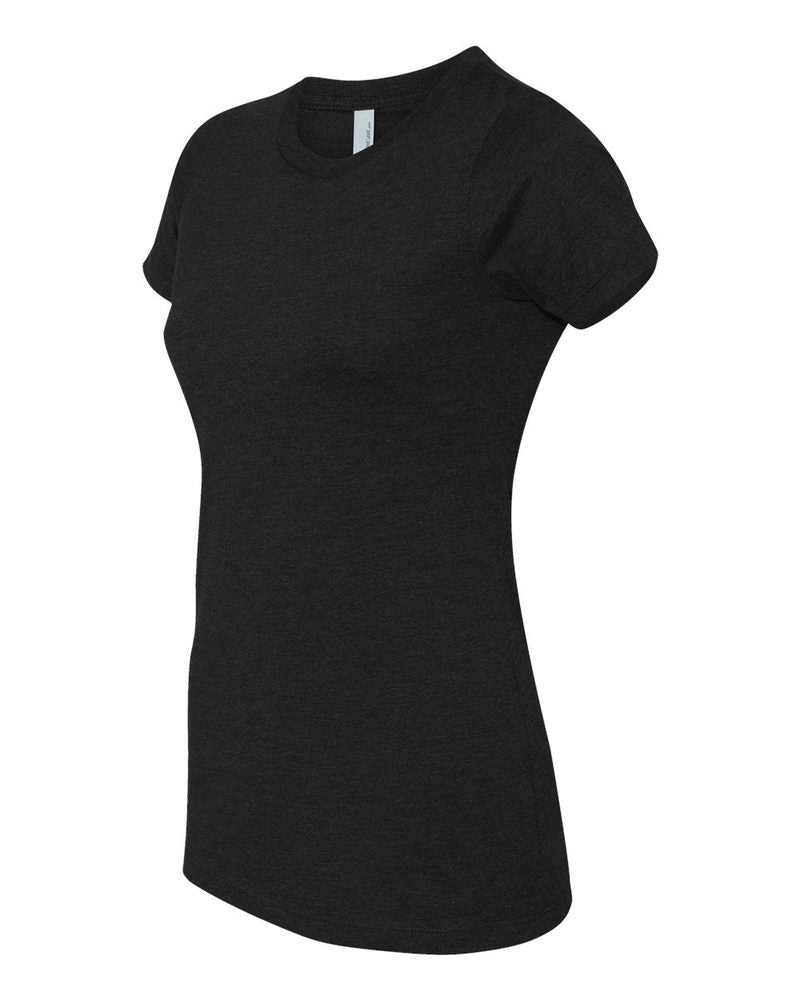 Hello Okanagan Towns White Logo Fitted Black Ladies T-shirt