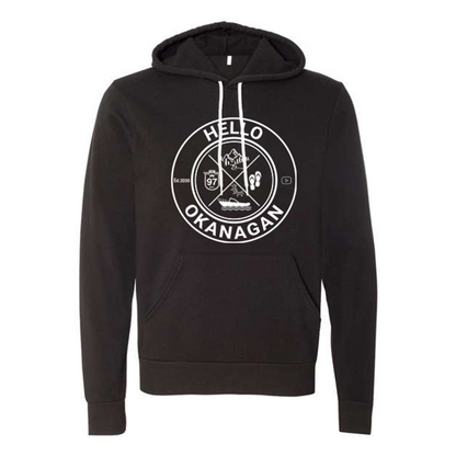 Hello Okanagan Adventure Black Unisex Hoodie