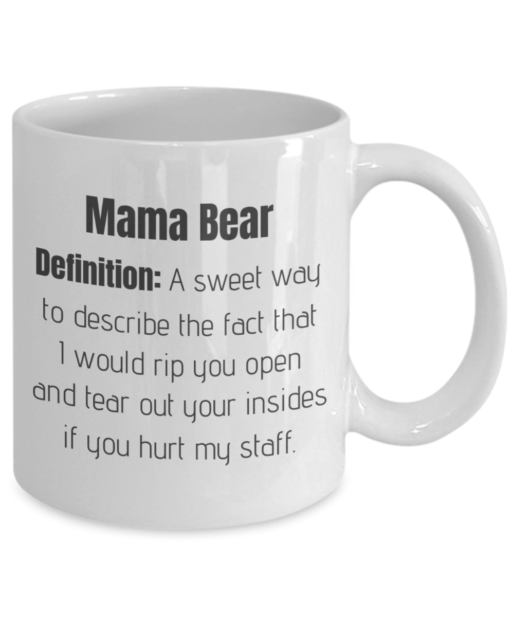 Mama Bear Definition - Funny Cute Protective Staff Den Mother Gift Mug