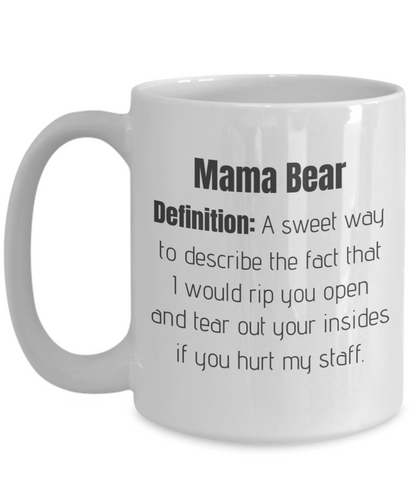 Mama Bear Definition - Funny Cute Protective Staff Den Mother Gift Mug