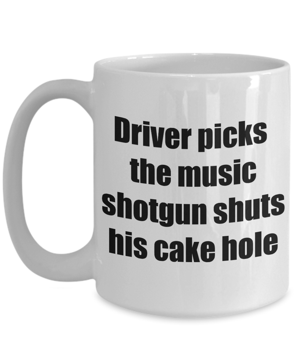 Driver picks the music coffee mug