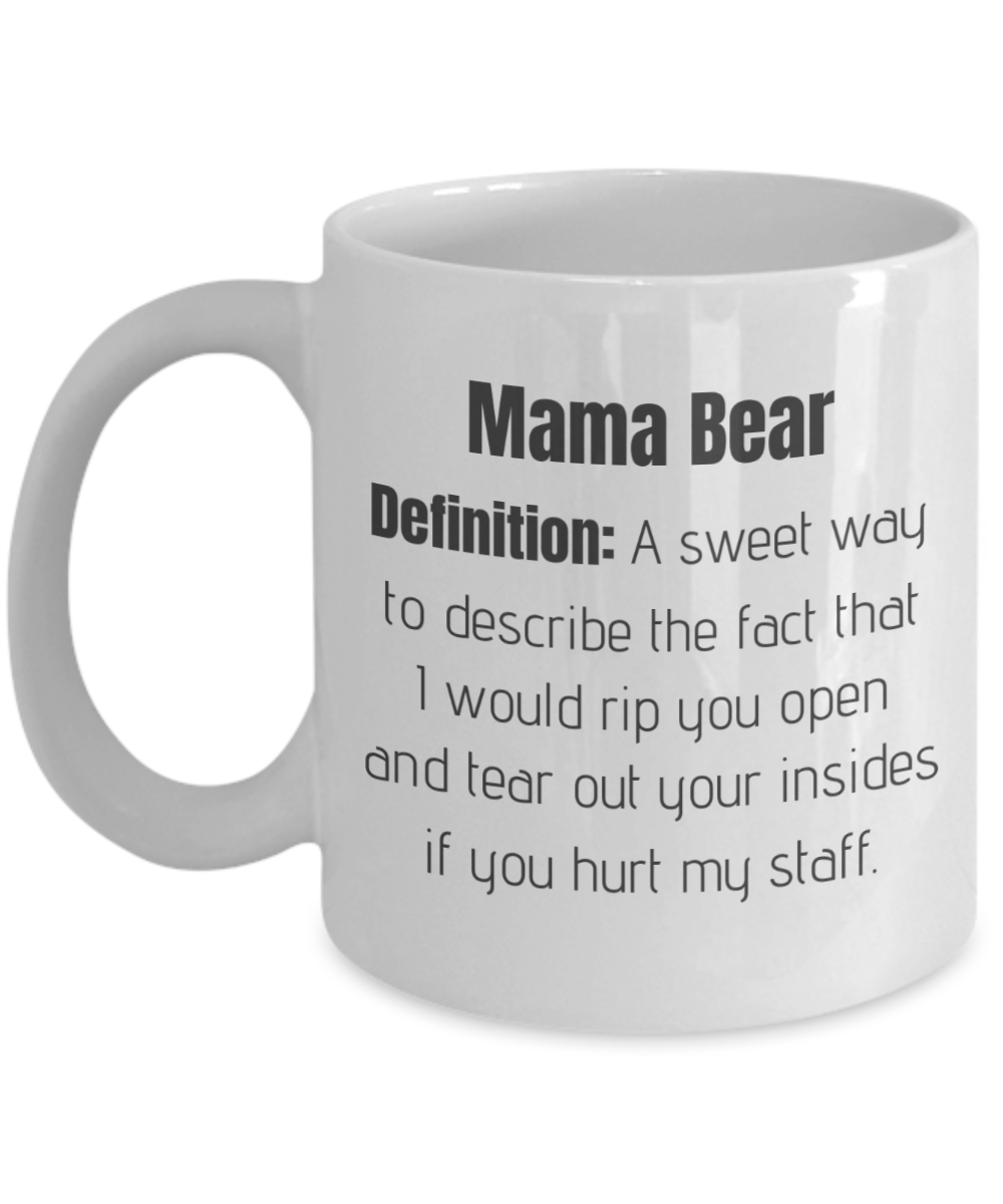 Mama Bear Definition - Funny Cute Protective Staff Den Mother Gift Mug