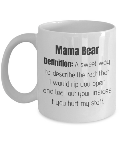 Mama Bear Definition - Funny Cute Protective Staff Den Mother Gift Mug