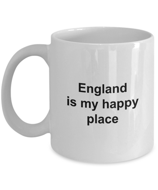 England Mug - England is My Happy Place - Unique England Gift for Friend, Men, Women, Kids, Grand Parents