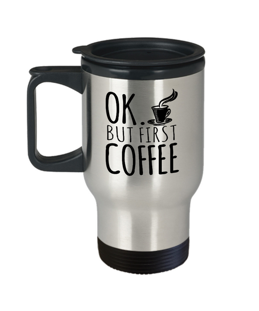 But First Coffee Stainless Steel 14oz Travel Mug
